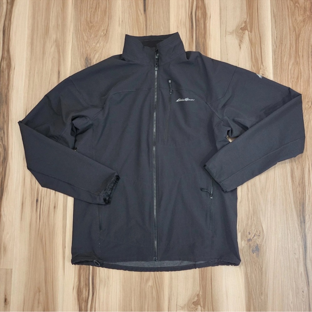 Eddie Bauer Men's BLACK Full Zip Windbreaker SZ TL PRELOVED FirstAscent